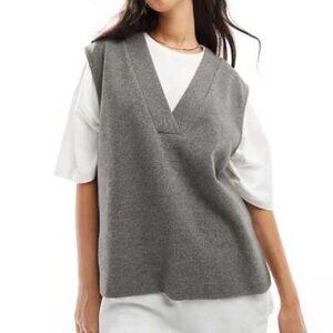 NEW Asos Oversized Vest, Grey, Size XS
